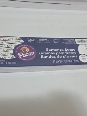 Pacon Sentence Strips 24x3" White - Pack of 100 Teaching School Handwriting